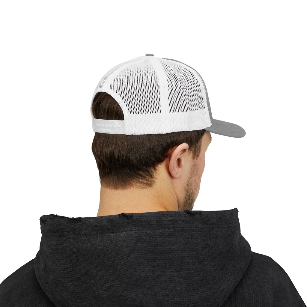 Santa Skull with Candy Cane Snapback Trucker Cap | Christmas Skull Hat