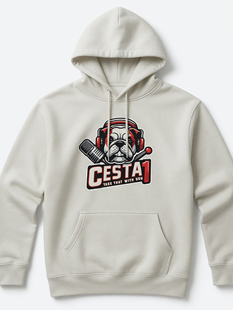 CESTA1 White Bulldog Signature Hoodie